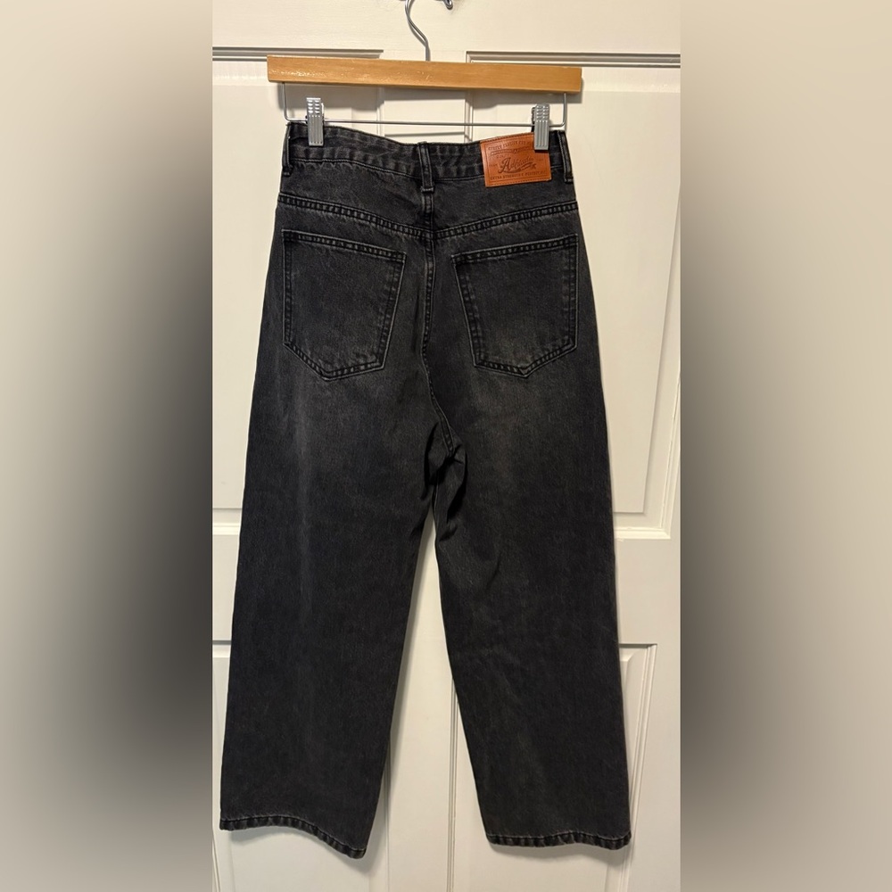 Aelfric Eden black skater high rise wide leg denim jeans size 26 2 - Picture 5 of 9
